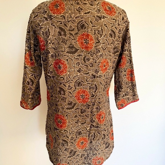 BOHO BOUTIQUE TUNIC FLORAL 3/4 SLEEVE BLOUSE - Picture 4 of 5